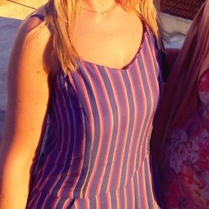 Wide Leg Striped Jumpsuit